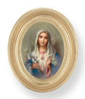 Immaculate Heart of Mary Small 4.5 Inch Oval Framed Print