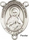 Immaculate Heart of Mary Rosary Centerpiece Sterling Silver or Pewter