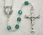 May Birthstone Rosary (Emerald) in Sterling Silver