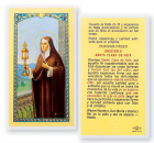 Oracion A Santa Clara De Asis Laminated Spanish Prayer Card