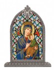 Our Lady of Perpetual Help Glass Art in Arched Frame