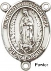 Our Lady of Guadalupe Rosary Centerpiece Sterling Silver or Pewter