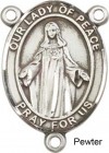 Our Lady of Peace Sterling Silver Rosary Centerpiece