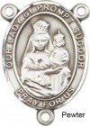 Our Lady of Prompt Succor Rosary Centerpiece Sterling Silver or Pewter