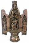Our Lady of Sorrows Triptych, Bronzed Resin - 11 inch