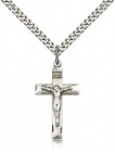 Women's Etched Border Crucifix Medal