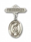 Pin Badge with St. Ronan Charm and Godchild Badge Pin