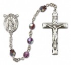 St. Augustine of Hippo Sterling Silver Heirloom Rosary Squared Crucifix