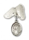 Pin Badge with St. David of Wales Charm and Baby Boots Pin