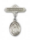 Pin Badge with St. Martha Charm and Godchild Badge Pin