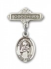 Pin Badge with St. Agatha Charm and Godchild Badge Pin