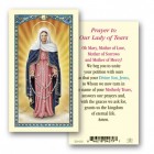 Our Lady of Tears Laminated Prayer Card