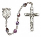 St. Therese of Lisieux Sterling Silver Heirloom Rosary Squared Crucifix