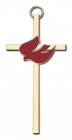 Holy Spirit Wall Cross with Red Dove 4“