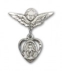 Pin Badge with Miraculous Charm and Angel with Smaller Wings Badge Pin