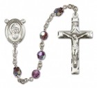 St. Sharbel Sterling Silver Heirloom Rosary Squared Crucifix