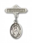 Baby Badge with Our Lady of Fatima Charm and Godchild Badge Pin