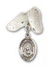 Pin Badge with St. Rebecca Charm and Baby Boots Pin