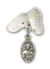 Baby Badge with Our Lady of Czestochowa Charm and Baby Boots Pin
