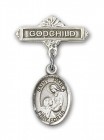 Pin Badge with St. Paula Charm and Godchild Badge Pin