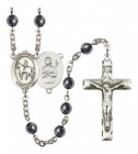 Men's St. Kateri Equestrian Silver Plated Rosary