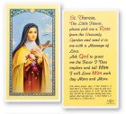 St. Therese Pick Me A Rose Laminated Prayer Card