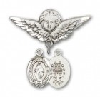 Pin Badge with Miraculous Charm and Angel with Larger Wings Badge Pin