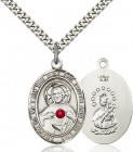 Men's Oval Sacred Heart Pendant with Birthstone Options