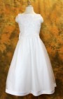 Plus Size First Communion Dress with Beaded Satin and Shawl