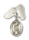 Pin Badge with St. Ronan Charm and Baby Boots Pin