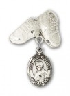 Pin Badge with St. John Neumann Charm and Baby Boots Pin