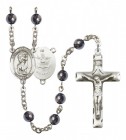Men's St. Christopher Army Silver Plated Rosary
