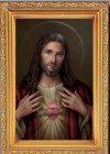 Sacred Heart of Jesus Antique Gold Framed Print