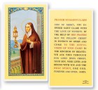 Prayer To St. Clare Laminated Prayer Card