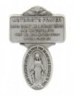 Miraculous Medal Visor Clip, Pewter - 2 1/2“H