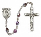 St. Joan of Arc Sterling Silver Heirloom Rosary Squared Crucifix