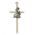 First Communion Cross Girl's in Brass - 4 inch