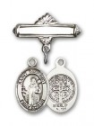 Pin Badge with St. Benedict Charm and Polished Engravable Badge Pin
