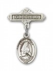 Pin Badge with St. Emily de Vialar Charm and Godchild Badge Pin