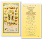 Mysteries of The Rosary Laminated Prayer Card