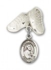 Pin Badge with St. Peter the Apostle Charm and Baby Boots Pin