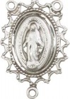 Open-Cut Lace Border Miraculous Medal Rosary Centerpiece