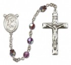 St. Dunstan Sterling Silver Heirloom Rosary Squared Crucifix