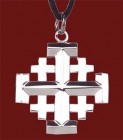 Stainless Steel Jerusalem Cross Pendant - 1 1/4“ H