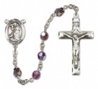 St. Rocco Sterling Silver Heirloom Rosary Squared Crucifix