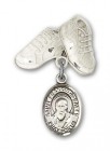 Pin Badge with St. Francis de Sales Charm and Baby Boots Pin