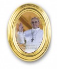 Pope Francis Oval Gold Leaf Frame