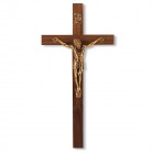 Slimline Walnut Wood Wall Crucifix Salerni Corpus- 9 inch