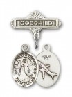 Pin Badge with St. Joseph of Cupertino Charm and Godchild Badge Pin