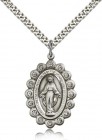 Miraculous Medal Necklace with Clear Swarovski Crystals